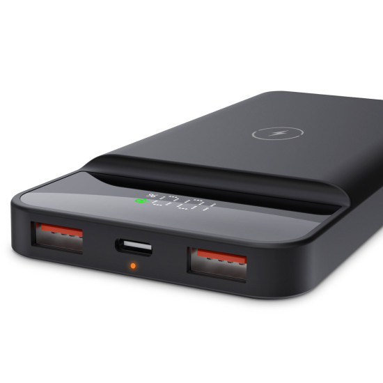 ÜZÜMLÜ 10.000 MAH SİYAH WIRELESS POWERBANK